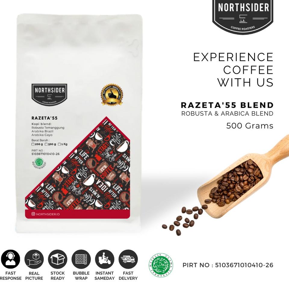 

♣ BIJI KOPI SUSU RAZETA'55 BLEND ROBUSTA-ARABIKA - 500GR NORTHSIDER COFFEE ☂