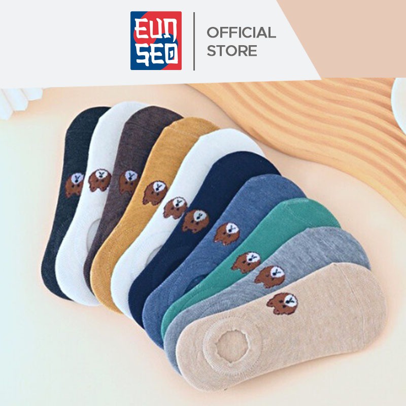 EUNSEO Kaos Kaki Wanita Bear Invisible Kaoskaki Fashion Korea Women Socks