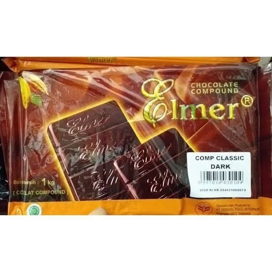 

✨NEW✨ -Elmer dark chocolate compound 1 kg / classic dcc dark cooking chocolate cokelat coklat- 1.1.23