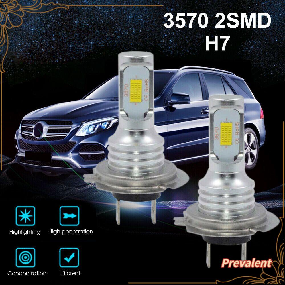 Preva 2Pcs/Set Lampu Kabut Mobil Terang Hi/Low Kit Beam COB Super Terang H7 DRL