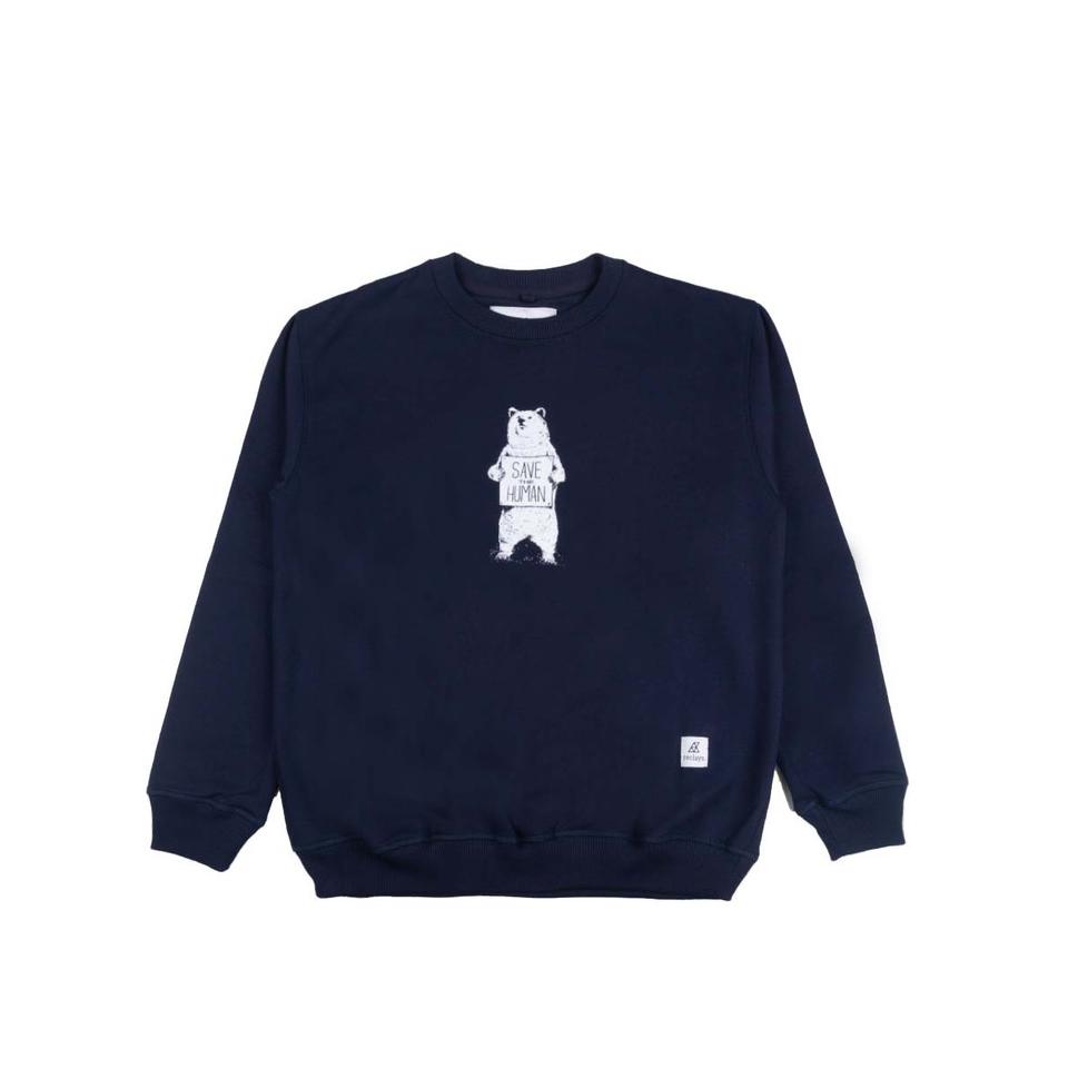 Termurah Reclays Sweater Save The Human Crewneck Navy