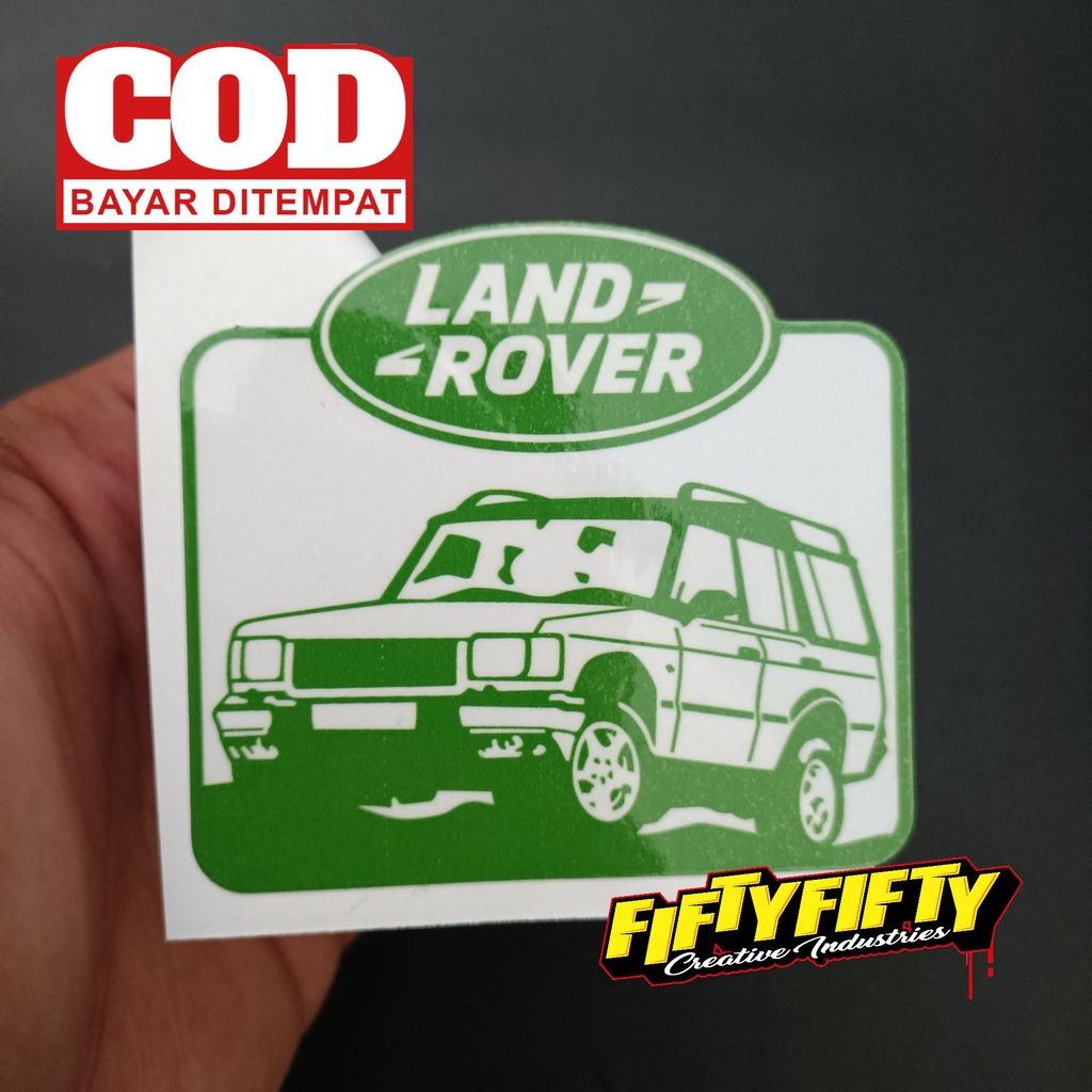 Stiker Print Cut LAND ROVER Stiker Printing Laminasi Glossy Stiker Motor Mobil Helm Sudah Membentuk Pola Desain