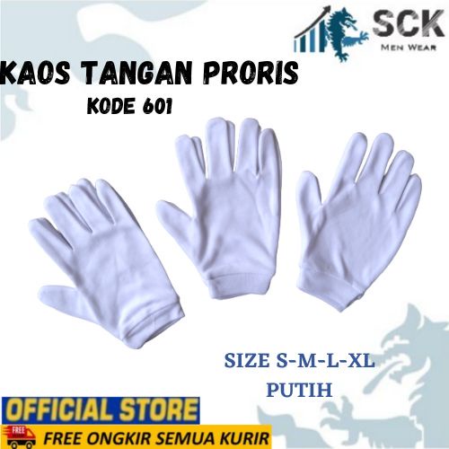 Sarung Tangan PRORIS 601 PUTIH Dewasa Polos Halus / Kaus Tangan