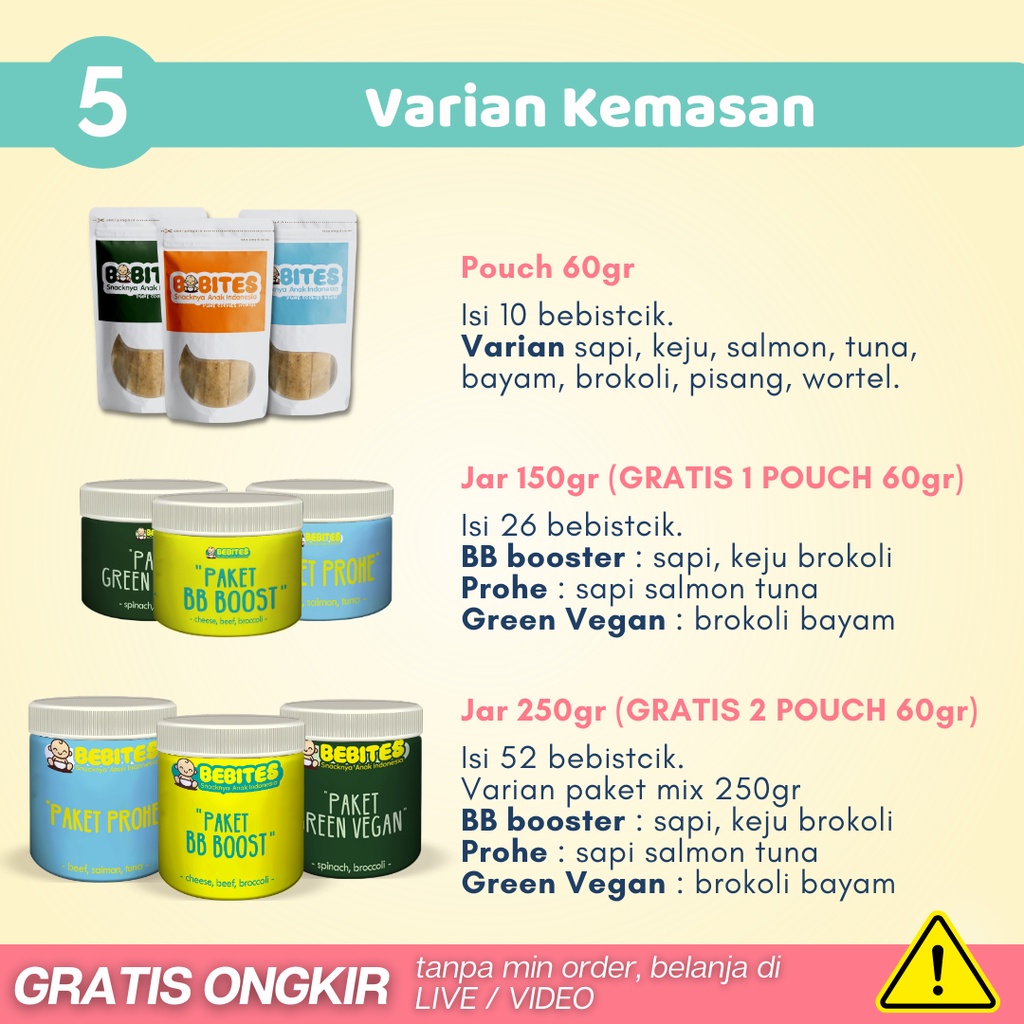 [A1] Snack Cemilan Biskuit Bayi Makanan Camilan Bayi Anak Mpasi Baby 6 Bulan 8 Bulan 1 Tahun Organik Sehat Bebites