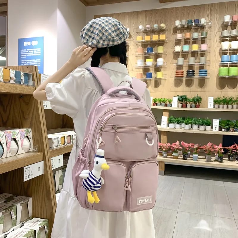 [COD] Tas Ransel Sekolah Fashion Premium Korean Style Backpack Murah Tas Laptop 14&quot; Ransel Sekolah Anak Remaja Gadis SD SMP SMA Kasual