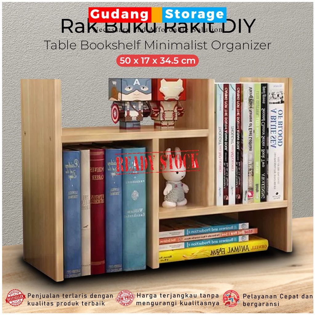 [PROMO] RAK BUKU Rak Meja Buku Bookshelf / Rak Buku Rakit Dimeja / Rak Meja Untuk Buku / Rak Buku Po