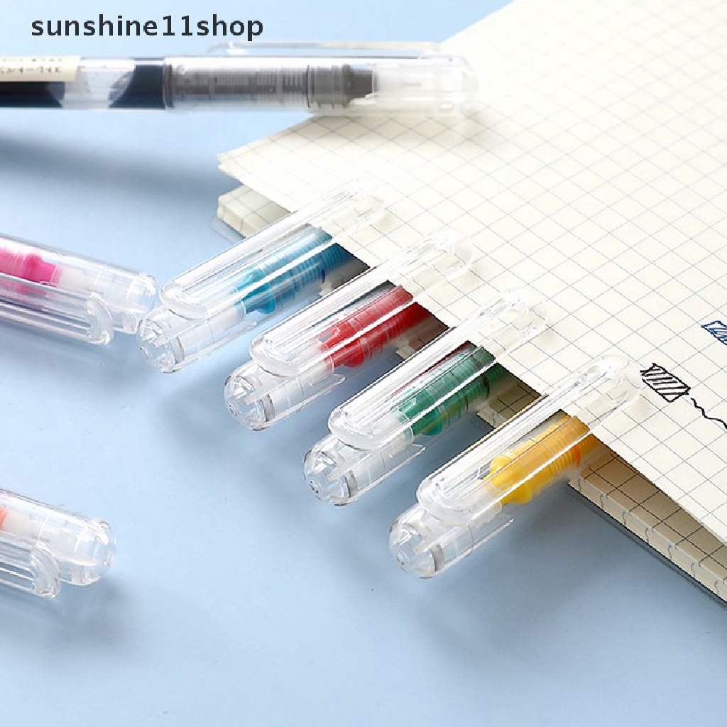 Sho Color Quick-drying Large-Kapasitas 0.5mm Ink Mark Gel Pen Liquid Rollerball Pen Wrig Diary Alat Tulis Kantor Freen Pengiriman N