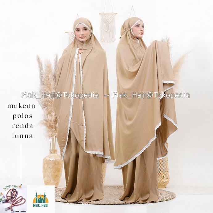 Mukena Dewasa Sheila Bali Rayon Polos Renda