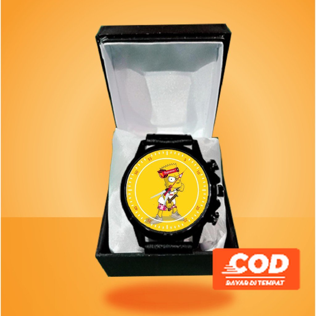 JAM TANGAN SIMPSONS SUPREME KARTUN CUSTOM TERBARU
