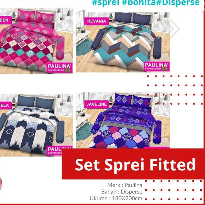 ✦ RC Bonita Sprei Paulina Dispers 3D Flat King Size 180x200 cm New Desain Motif Rahayu Justine Nabil