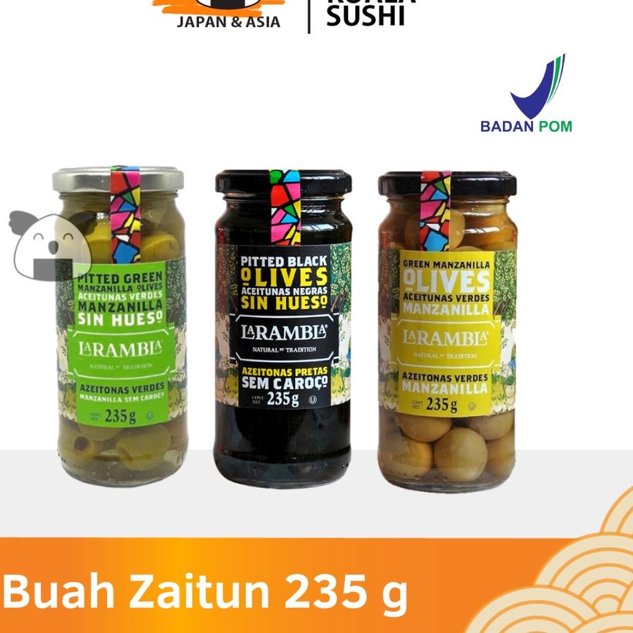 

✥ LA RAMBLA Olives Green Black Buah Zaitun Hijau Hitam 235 g Halal │ Import Spanyol ☋