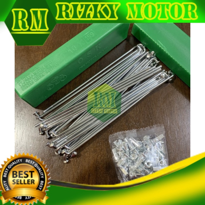 10 X 159 OSK JARI-JARI MOTOR STAINLESS VELG SPOKE CHROME ASTREA GRAND Potongan Harga RM3412