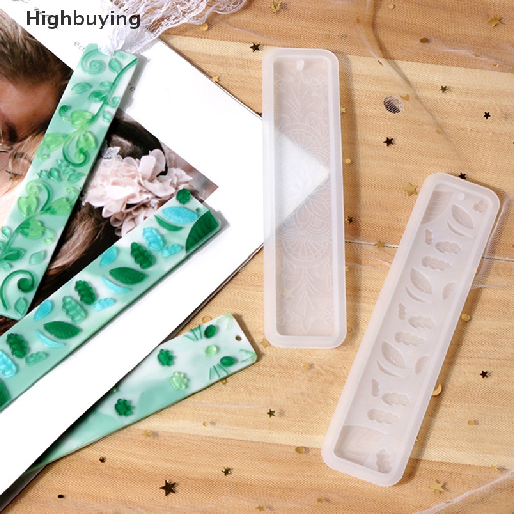 Hbid DIY Cetakan Resin Epoxy Kristal Daun Cakar Kucing Bulu Maze Bookmark Mould Persegi Panjang Halaman Penuh Bookmark Cetakan Silikon Glory