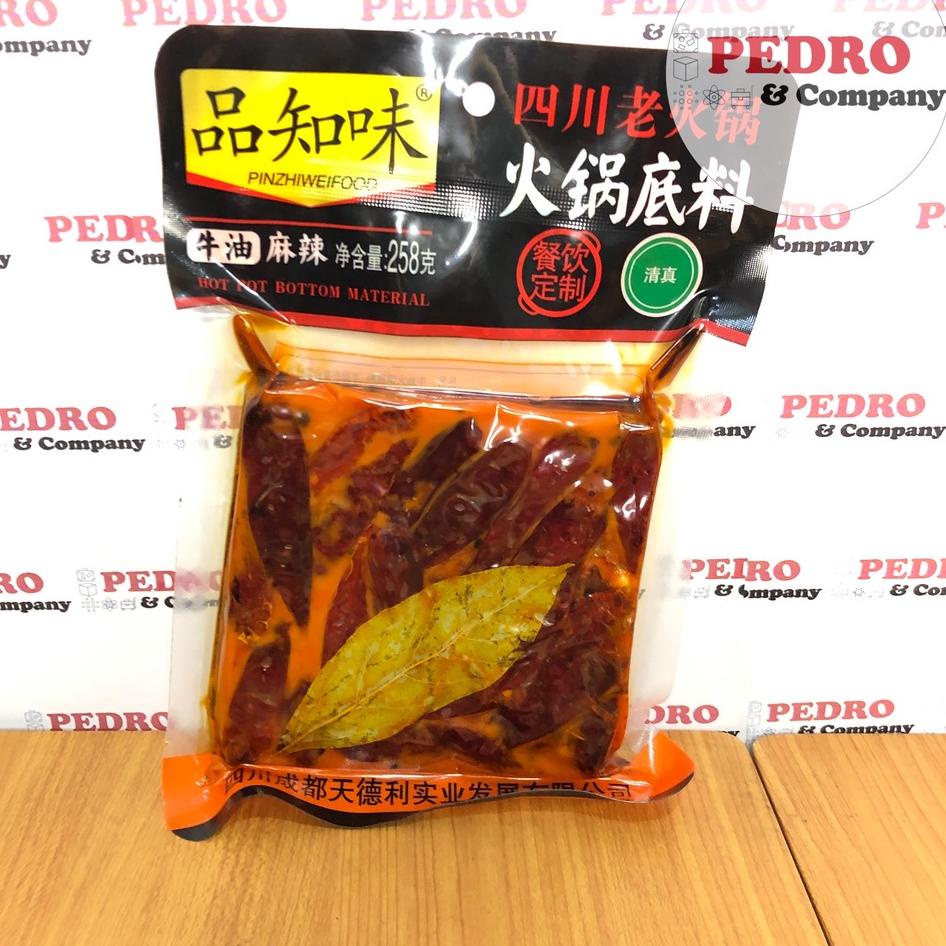 

♘ Pinzhiweifood Bumbu soup base mala spicy hotpot 258 gram - halal import chili oil hot pot shabu cabe ♖