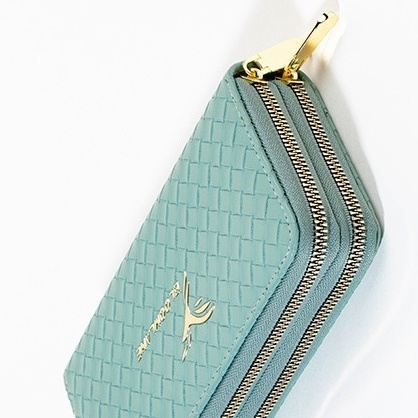 DOMPET PANJANG WANITA 2 RESLETING KULIT ANYAMAN TOSCA ASPEN WA648T5 IMPORT MUAT HP SLOT KARTU UANG KOIN BRANDED PREMIUM KOREA CEWEK FASHION MURAH BATAM SIMPLE REMAJA KEKINIAN