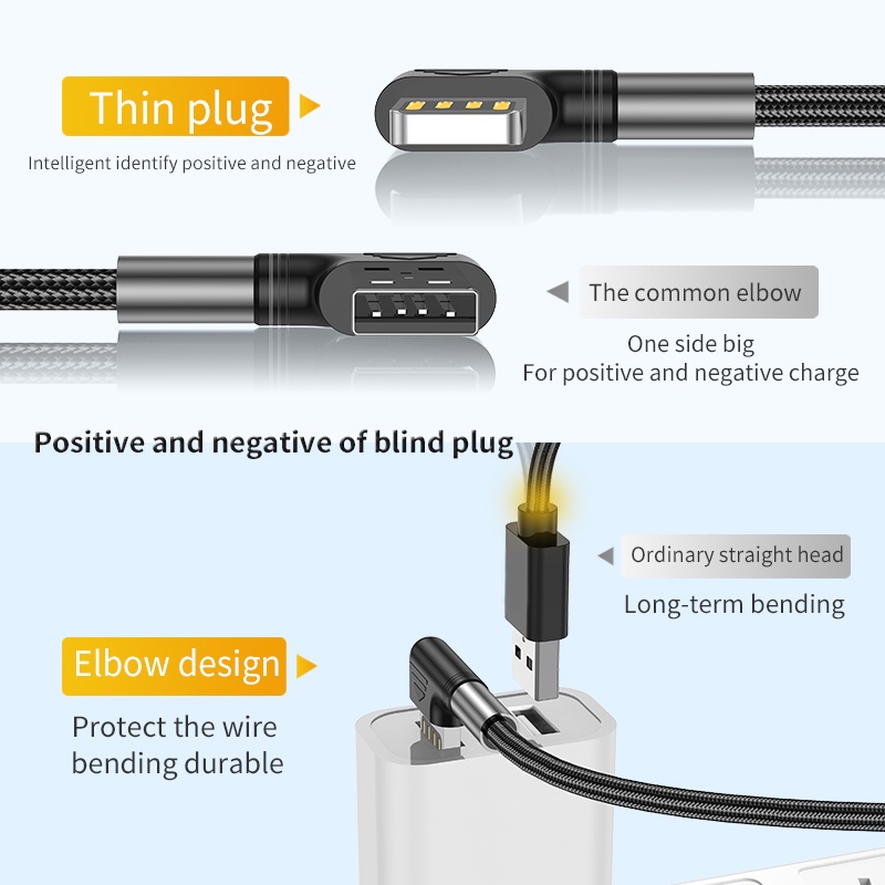 Kabel charge Cepat 3A elbow Type-c Kabel Pengisian Cepat Data Usb Charger