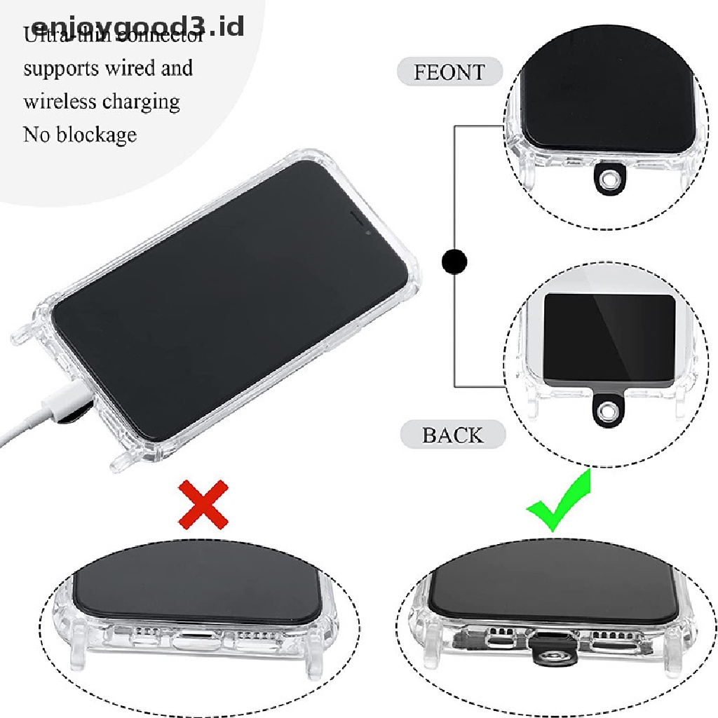 【 Rready Stock 】 2Pcs Universal Mobile Phone Lanyard Patch Without Lanyard Clip Tether Tab （ ID ）