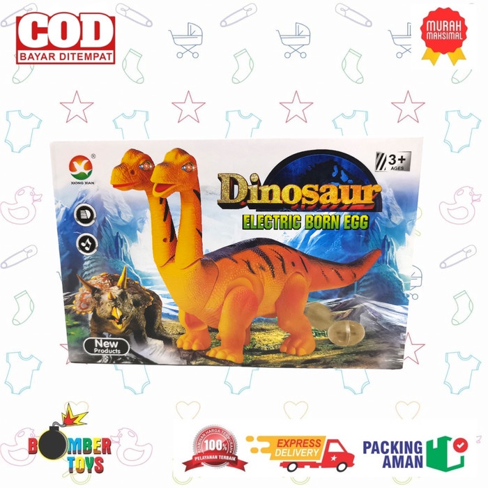 MAINAN ANAK ROBOT DINOSAURUS TELUR JALAN SUARA 2 KEPALA DINO WALKING