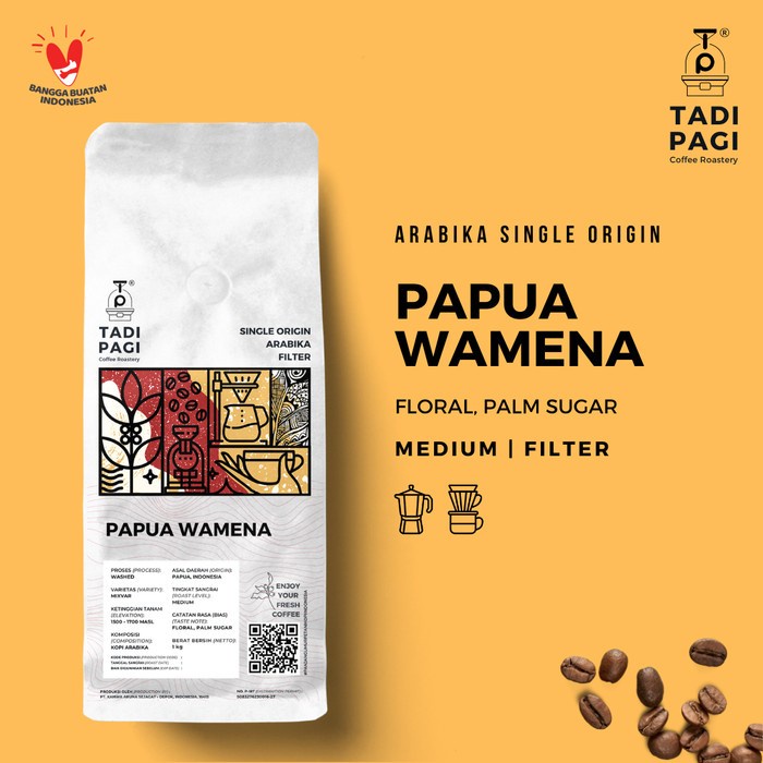 

Arabika Papua Wamena Roast Bean Coffee Kopi biji matang 500 gram