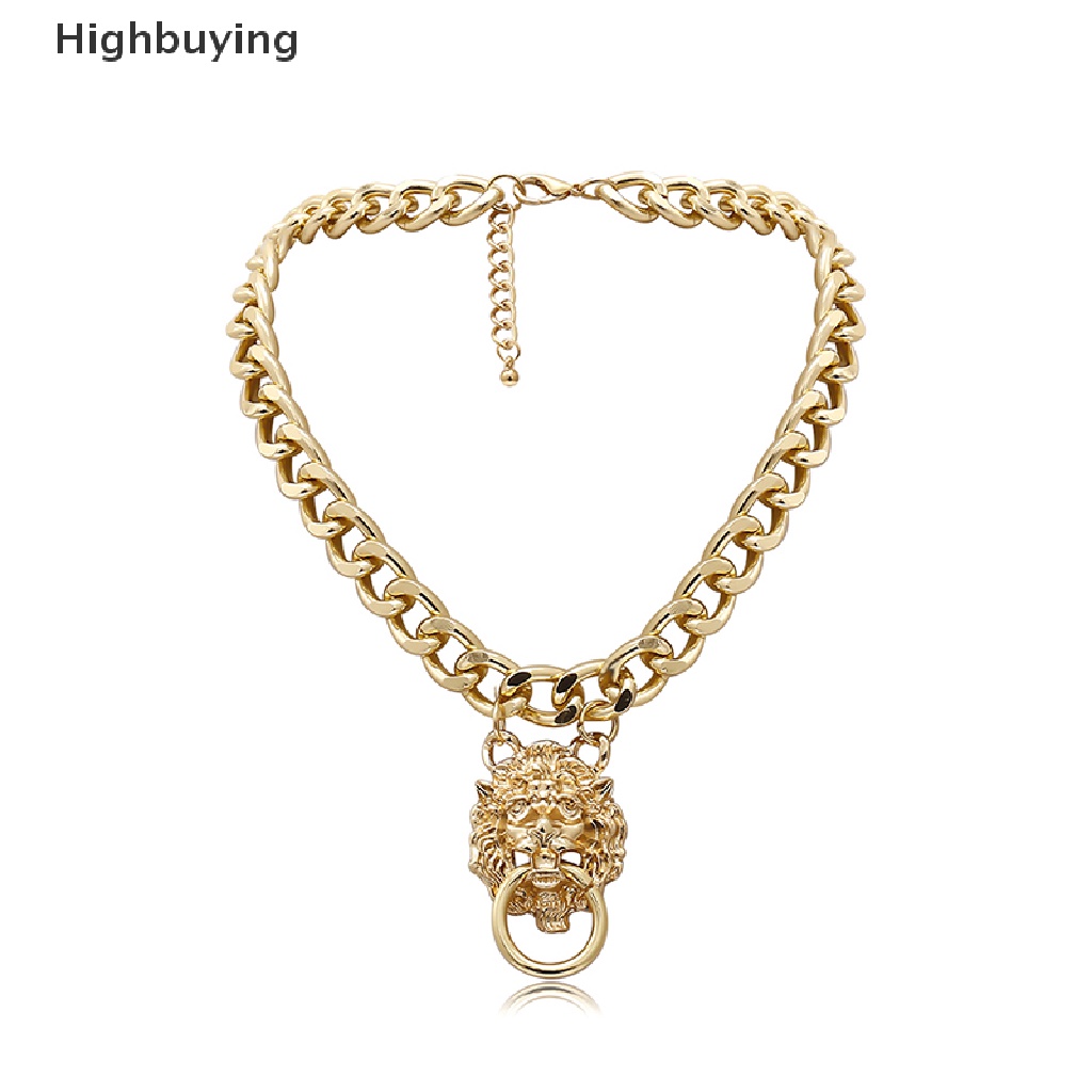 Hbid Logam Hip Hop Lion Locket Pendant Kalung Punk Rantai Wanita Gadis Baru Glory