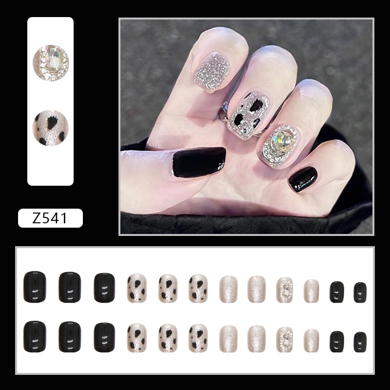 Z541 New Fashion Cantik Berlian Imitasi Dekorasi Kuku Palsu 24pcs/box