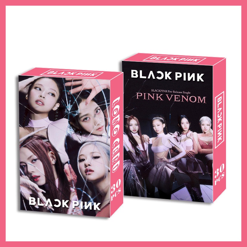 30pcs/box BP Album Pink VENOM Photocards LISA JENNIE JISOO ROSE Lomo Kartu Hitam Pink Kpop Postcards READY STOCK Blackpink Blackpink