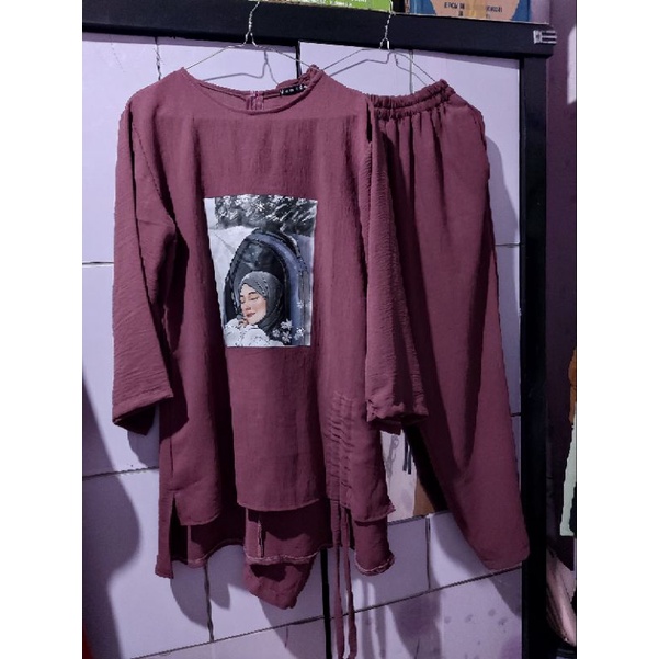 Preloved Set Crinkle Plum by Venita