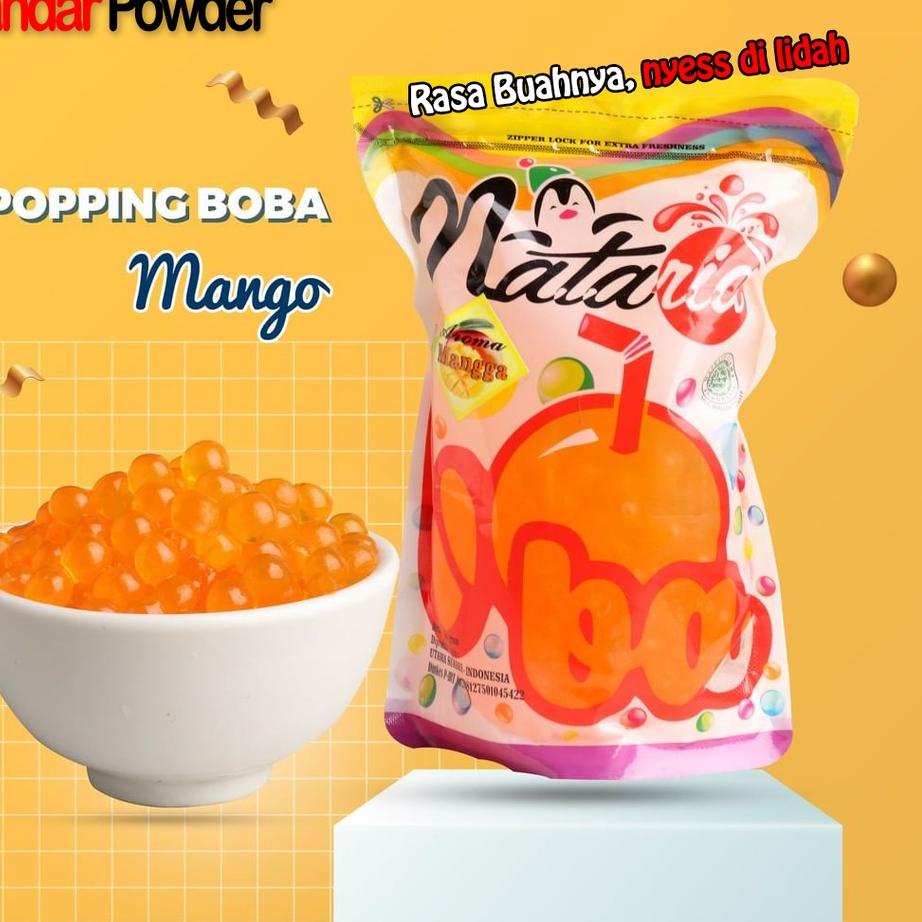 

✨COD✨ Popping Boba Mango 500gram - Poping Jelly Nataria Lokal halal - Bandar Powder murah