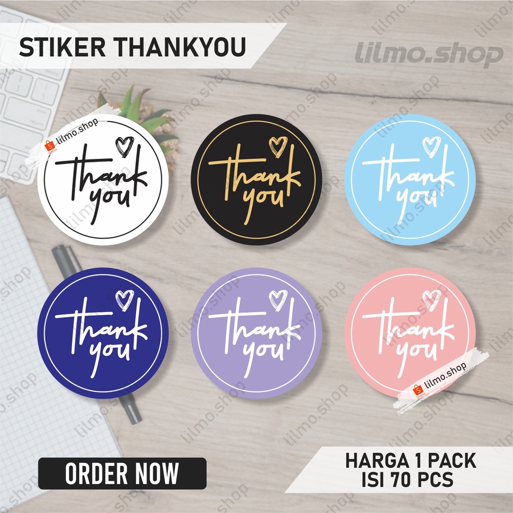 

(HARGA PER PACK ISI 70 PCS) Stiker Thank you Stiker terimakasih label thank you, uk 4 cm