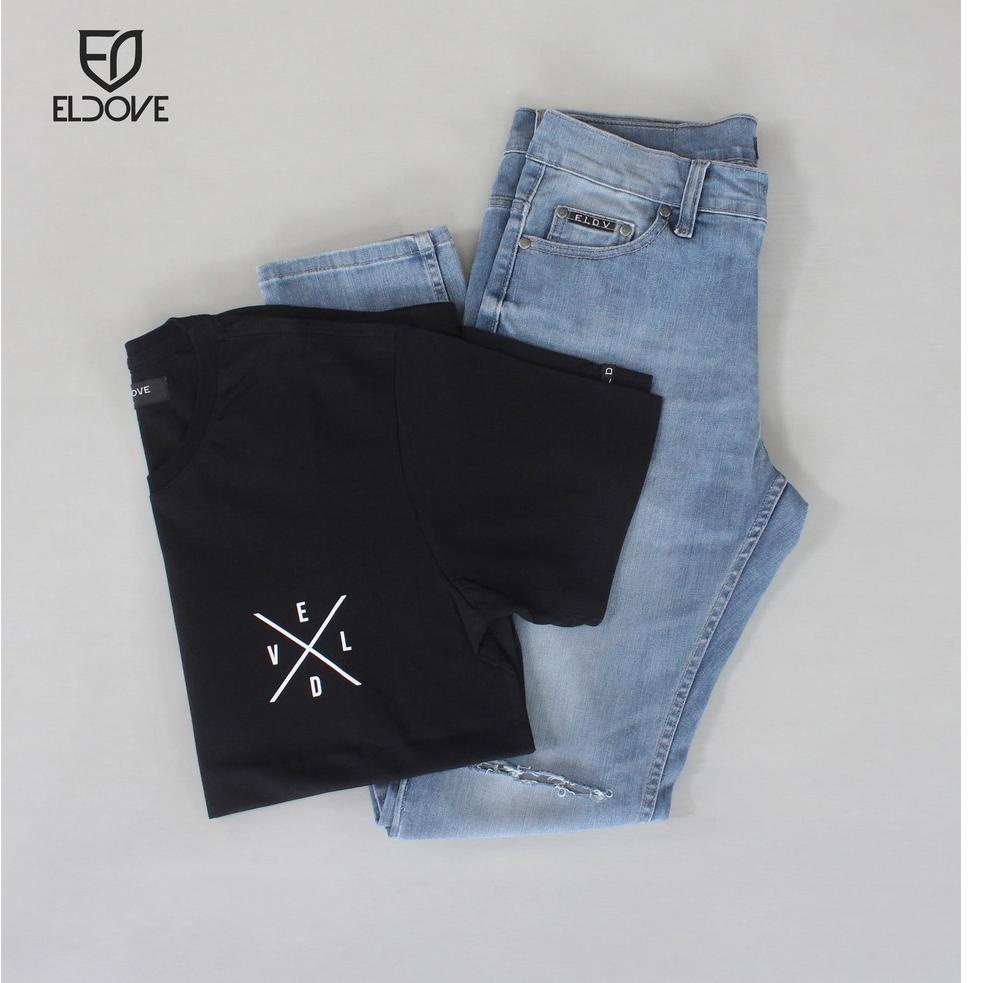 Paling Diminati Eldove Paket Celana Jeans + Kaos 8509