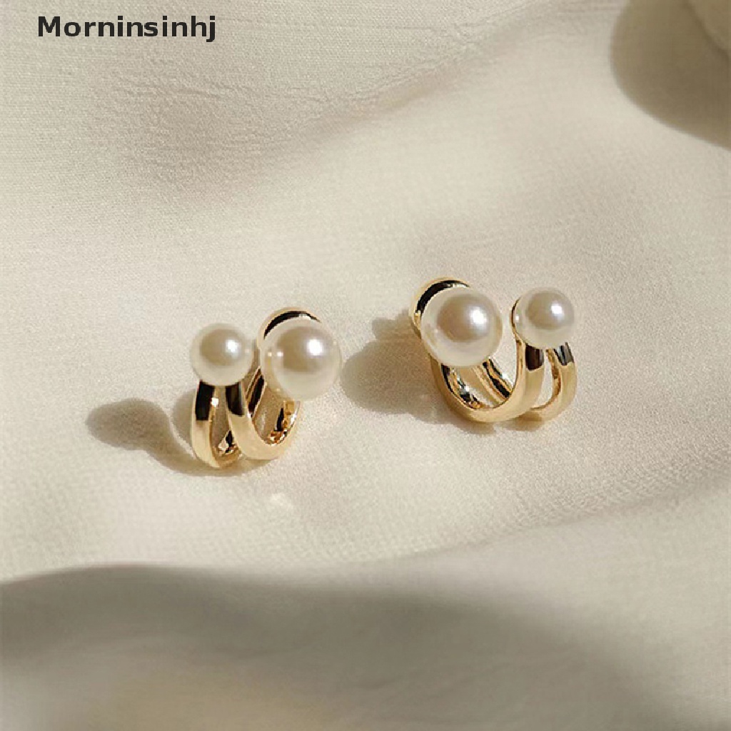 Mornin 2021anting Mutiara Korea Untuk Wanita Fashion Simple Pearl Stud Ear Clip id