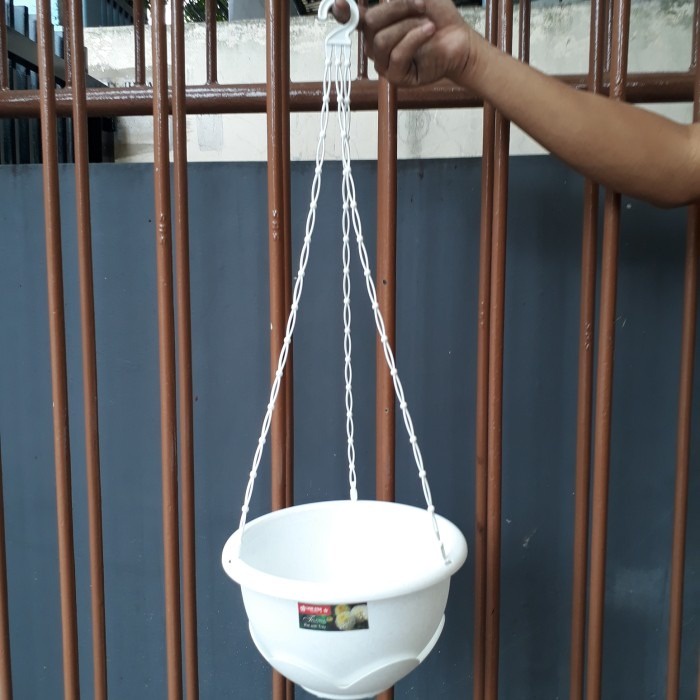 pot gantung lion star 7 putih,pot gantung putih,pot gantung mewah