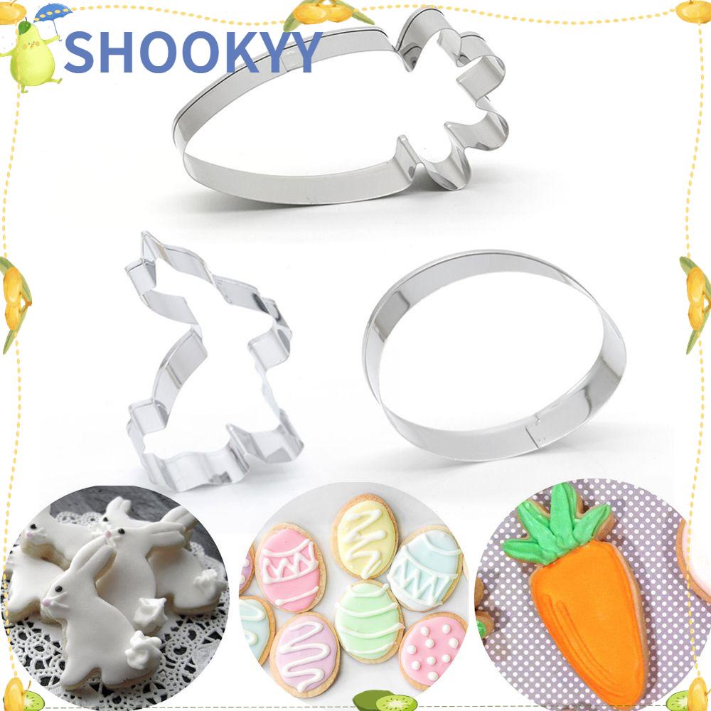 Chookyy 1/3PCS Easter Cookies Cutter DIY Baking Pastry Alat Cetakan Kue Stainless Steel