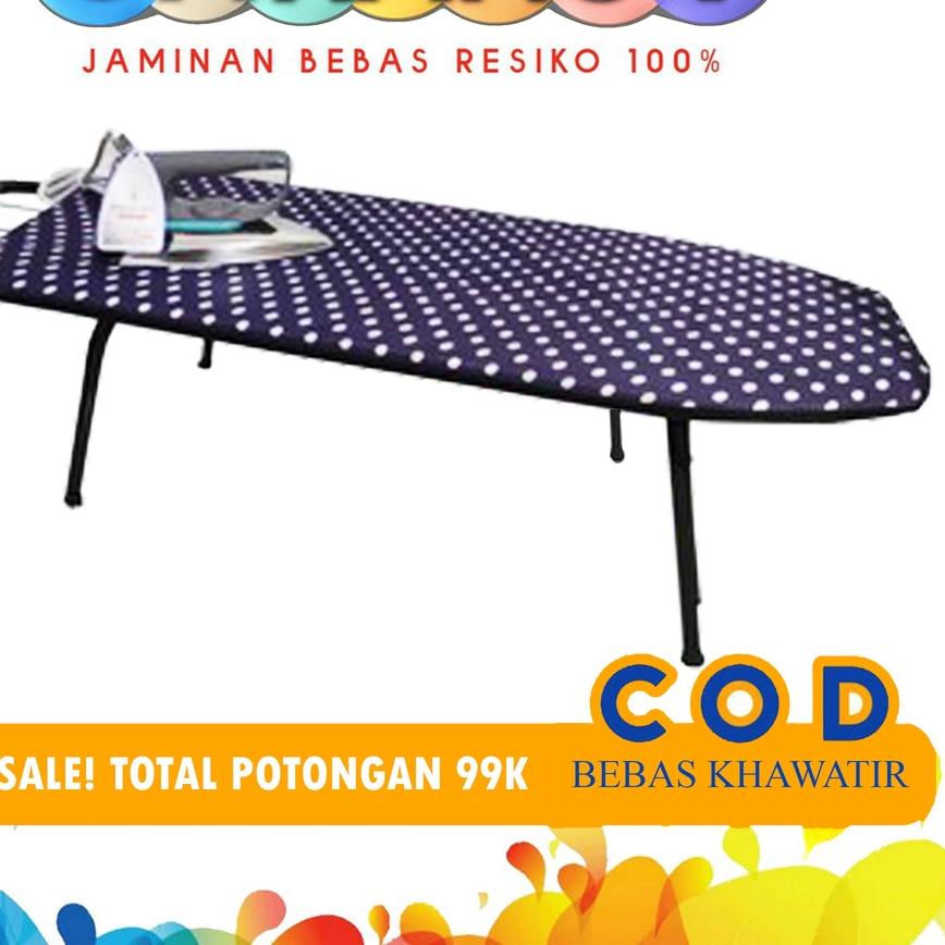 ★ Meja Setrika Lipat Duduk Meja Gosokan Setrika Kaki Besi Polkadot Nyaman untuk Lesehan ֍