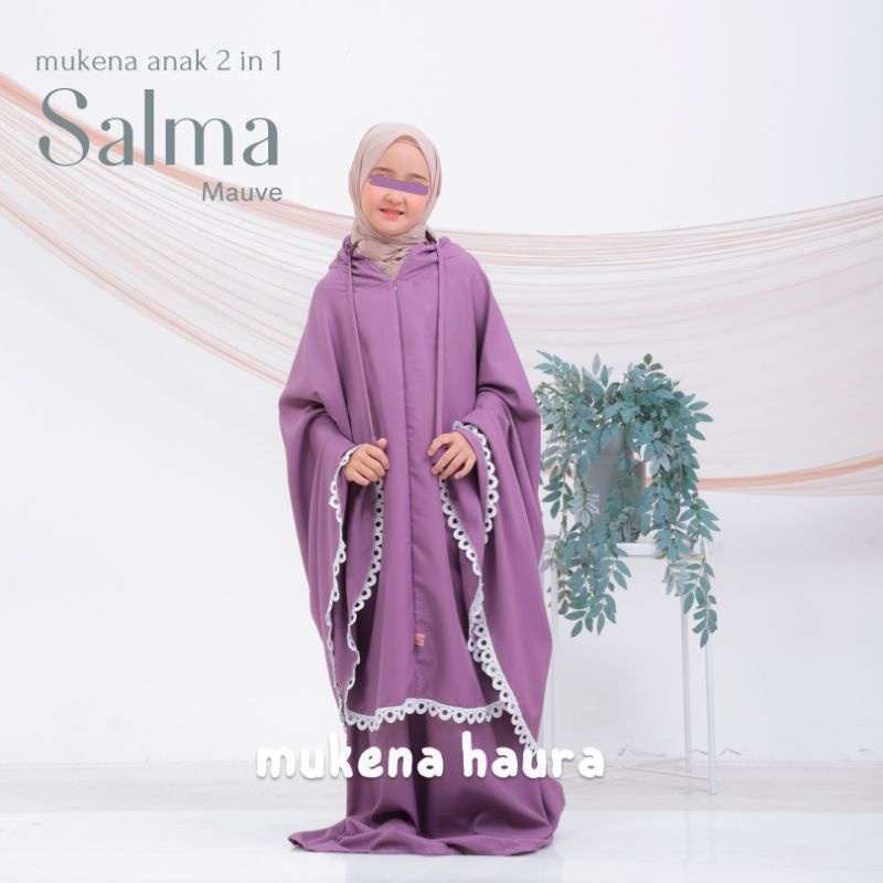 Mukena 2in1 Anak Salma Katun Polos Traveling