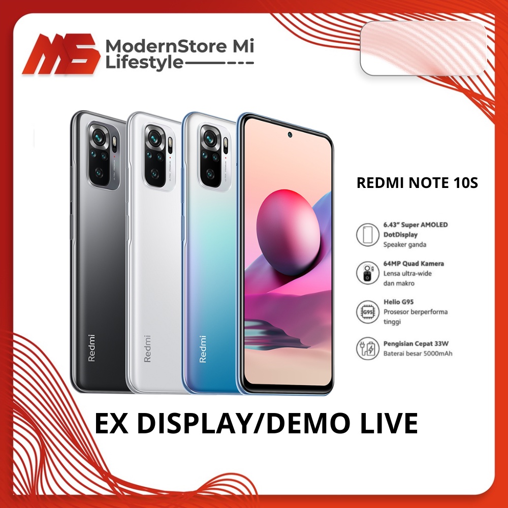 Redmi Note 10S (6+64GB) & (8+128GB) HP ONLY - EX DISPLAY / DEMO