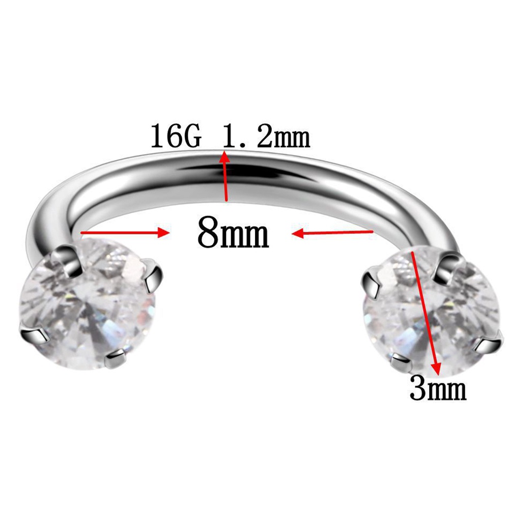 Woman fashion Personality Zircon Earrings hip-pop 3mm Perhiasan Cincin Hidung