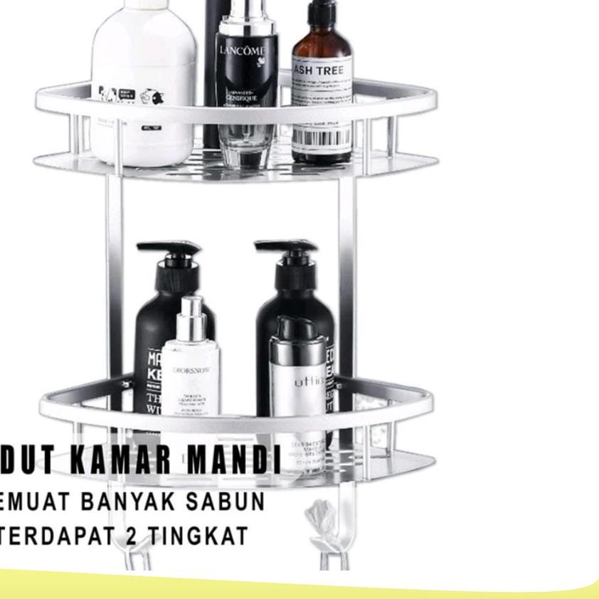 ● RAK SUDUT KAMAR MANDI 2 SUSUN ALUMUNIUM KUAT ANTI KARAT RAK KAMAR MANDI RAK DINDING RAK TOILET ➽