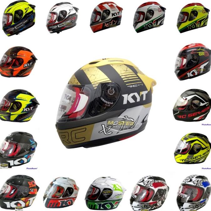 HELM KYT FULL FACE RC7 MOTIF RC SEVEN MOTIF SERIES RC 7 KYT CORAK FULL