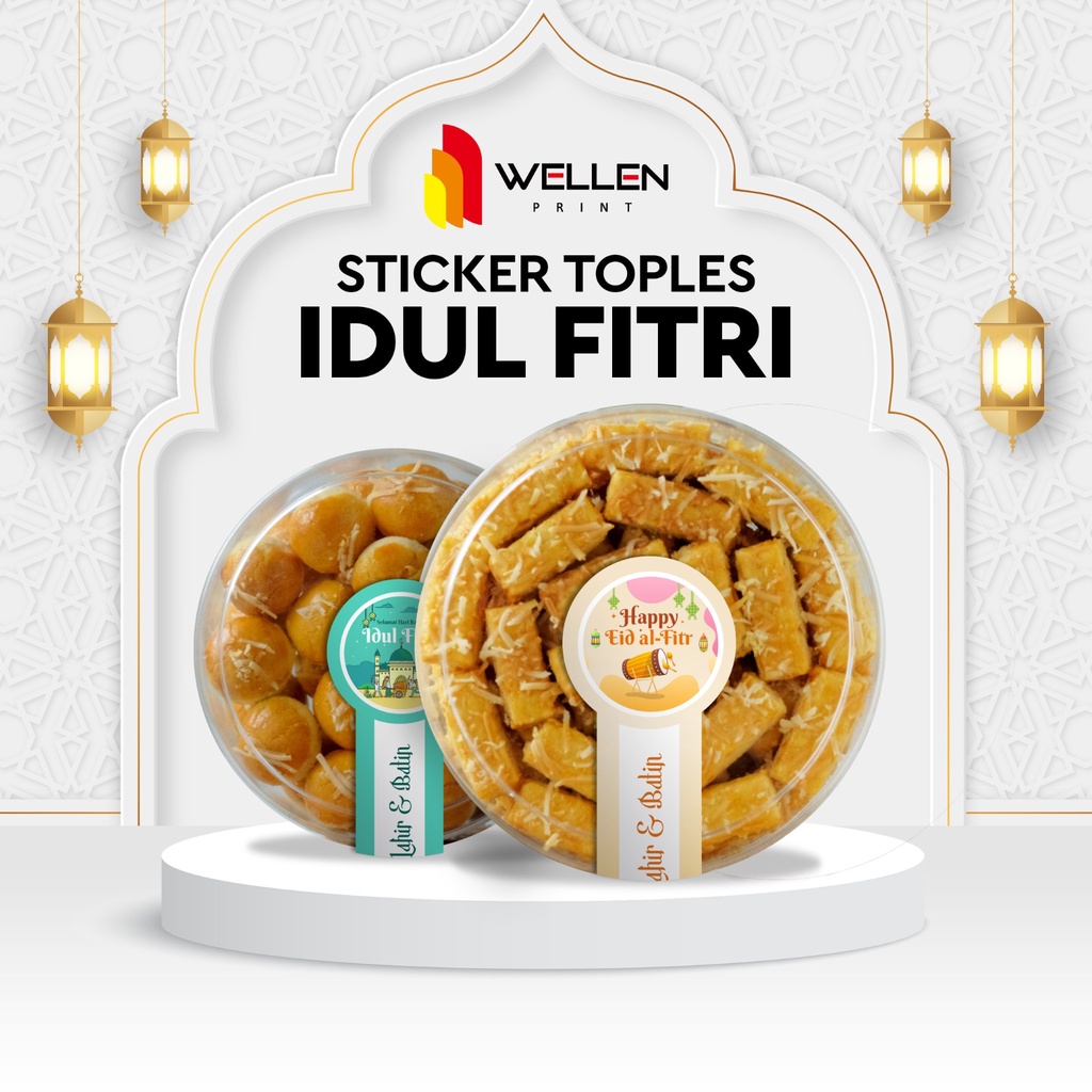 

WELLEN PRINT - Cetak Sticker Label Stoples Lebaran Idul Fitri / Custom Stiker Segel Toples Makanan Kue Kering / Label Kemasan Cookies Eid al-Fitr 1443H