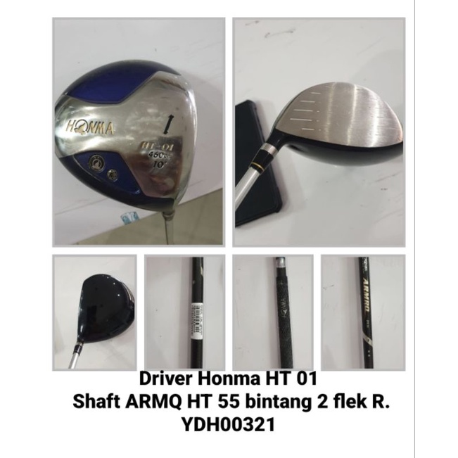 Stik golf Driver Honma HT 01 shaft ARMQ HT 55 Bintang 2 flek RBekas second