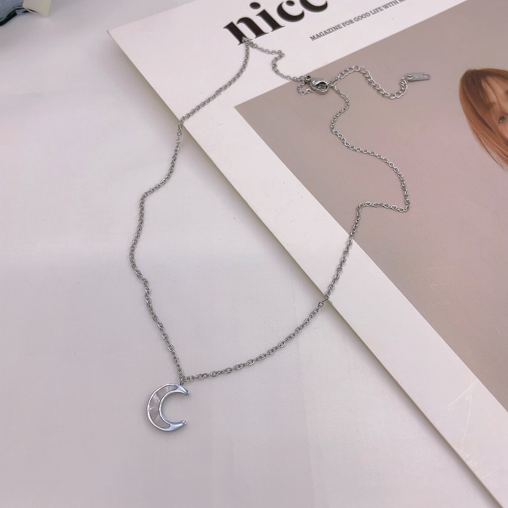 Kalung Rantai Klavikula Bahan Stainless Steel Untuk Wanita