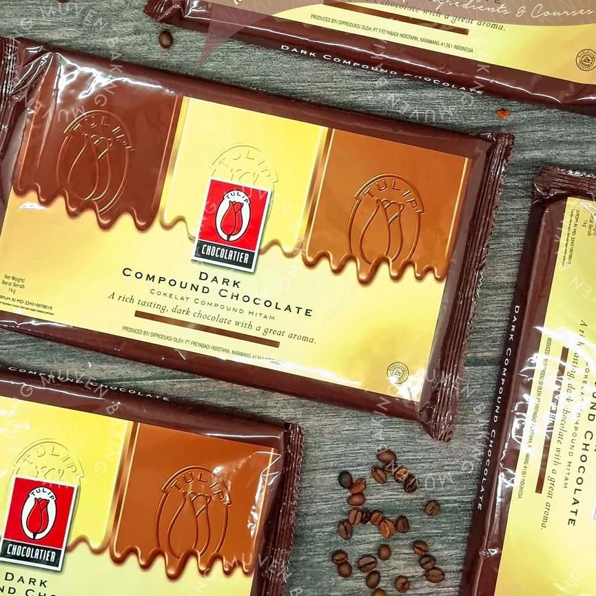 

☛ COKLAT BATANG TULIP DARK 1 Kg / CHOCOLATE COMPOUND CHOCOLATIER COKELAT ♔
