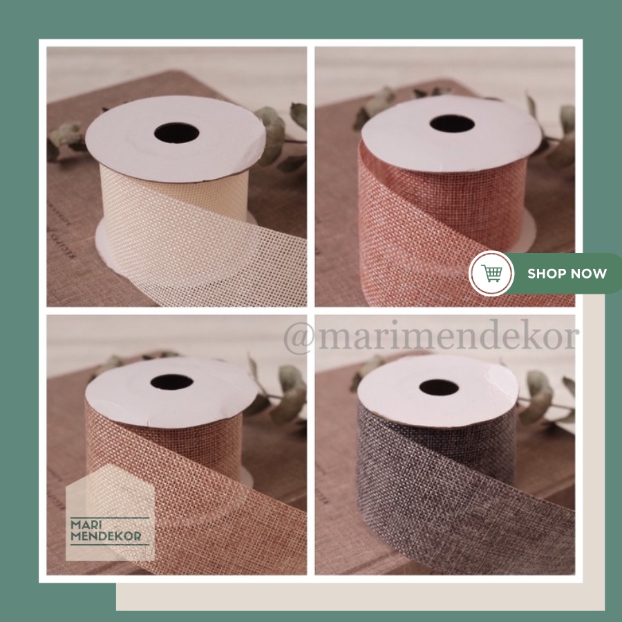 

PER ROLL Pita Goni Jute burlap natural dekorasi bunga craft gift DIY flower wrap properti foto kado