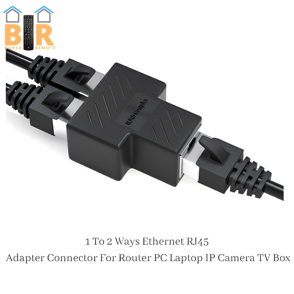 Lan Ethernet Rj45 Network Splitter Adapter Connector 1To2 Sambungan LAN For PC Laptop