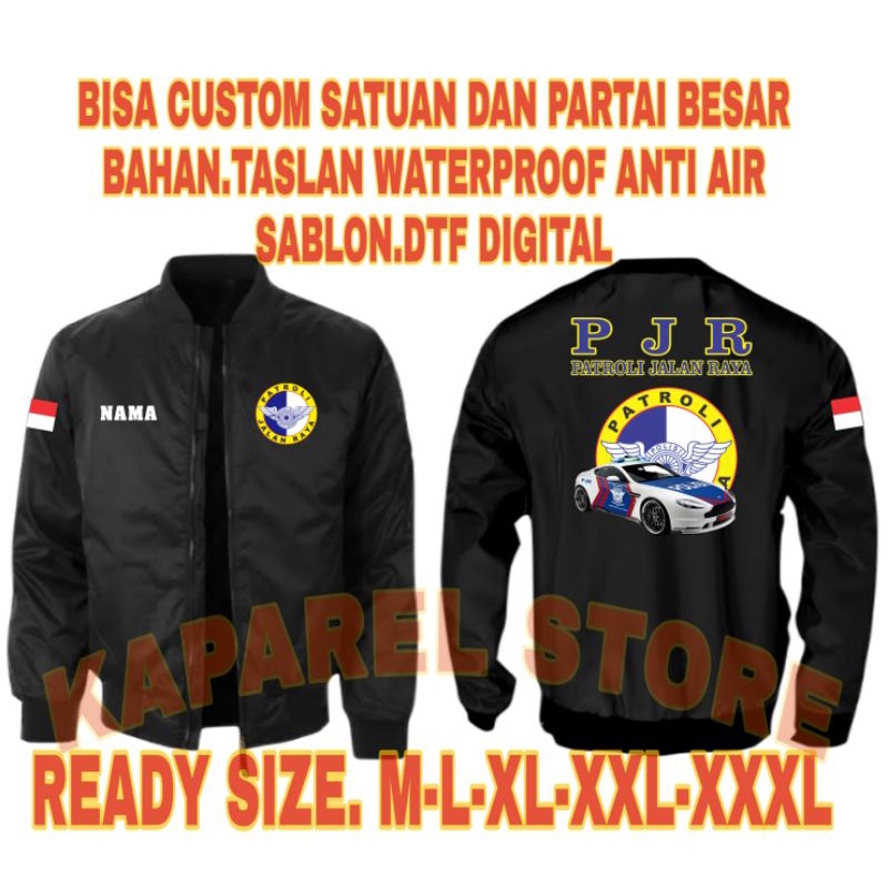 Jaket PJR Patroli Jalan Raya Anti Air / Jaket Bomber PJR Patroli Jalan Raya Polantas Terbaru