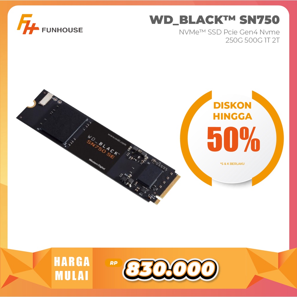 WD_BLACK™ SN750 NVMe™ SSD Pcie Gen3 Nvme 250G 500G 1T 2T