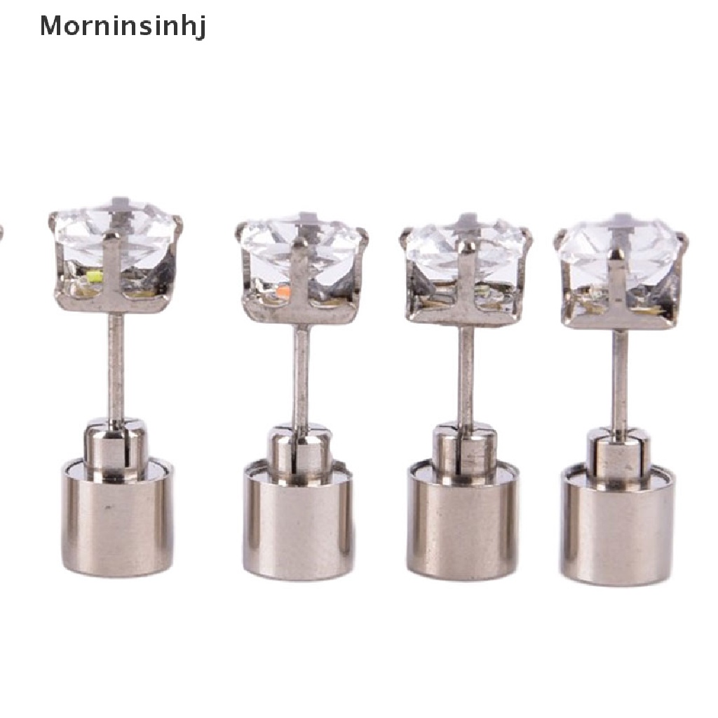 Mornin 1Pc Pesta Pesona LED Anting Menyala Mahkota Bersinar Kristal Telinga Drop Stud id