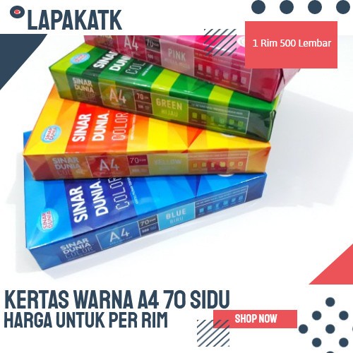 

Terlaris Kertas Warna / Kertas A4 70 Gram Warna Sidu - Biru