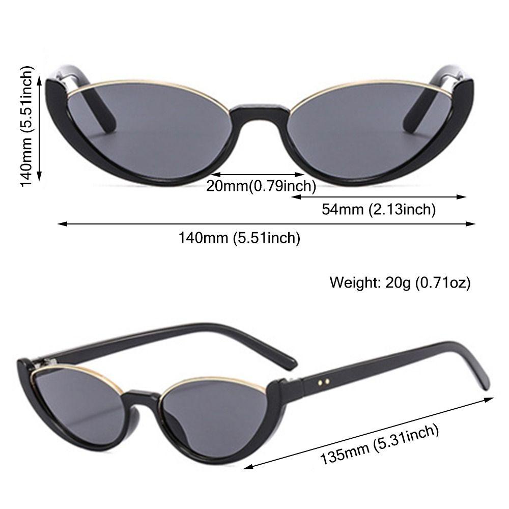 R-flower Cat Eye Sunglasses Fashion Kecil Wanita Pria Half-frame